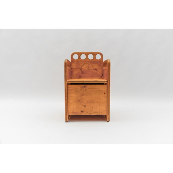 Image 1 of Pair of vintage pine benches for children, 1960