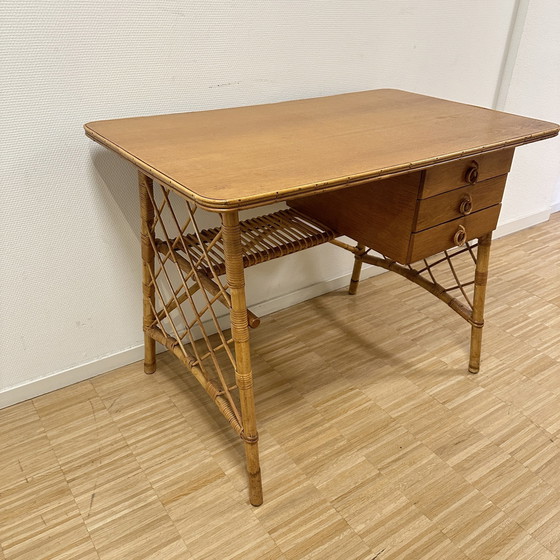 Image 1 of French Bamboo Desk 1950