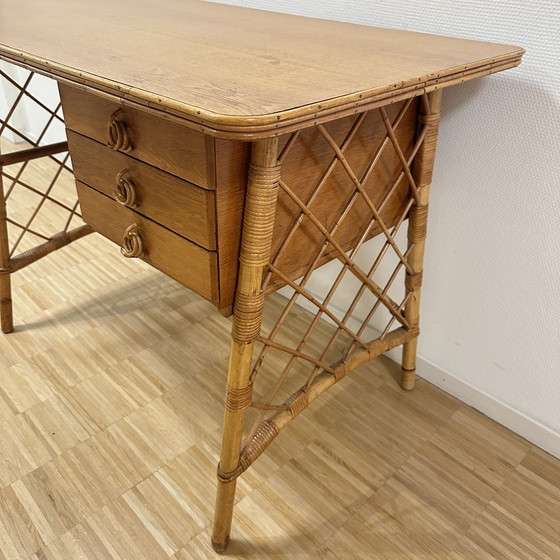 Image 1 of French Bamboo Desk 1950