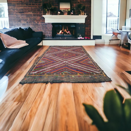 Vintage Turkish Kilim Rug , 295 X 197 Cm