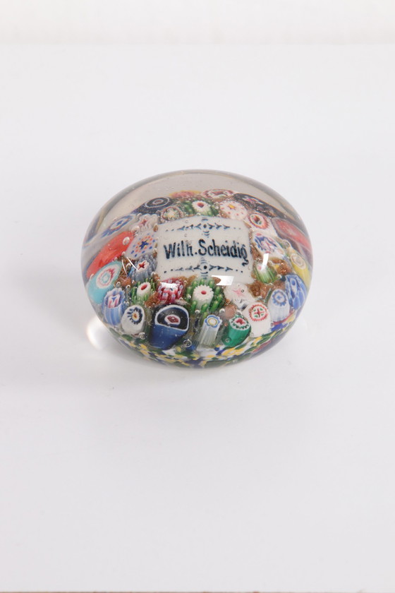 Image 1 of Beautiful paperweight with the name wilh scheidig in it,1900