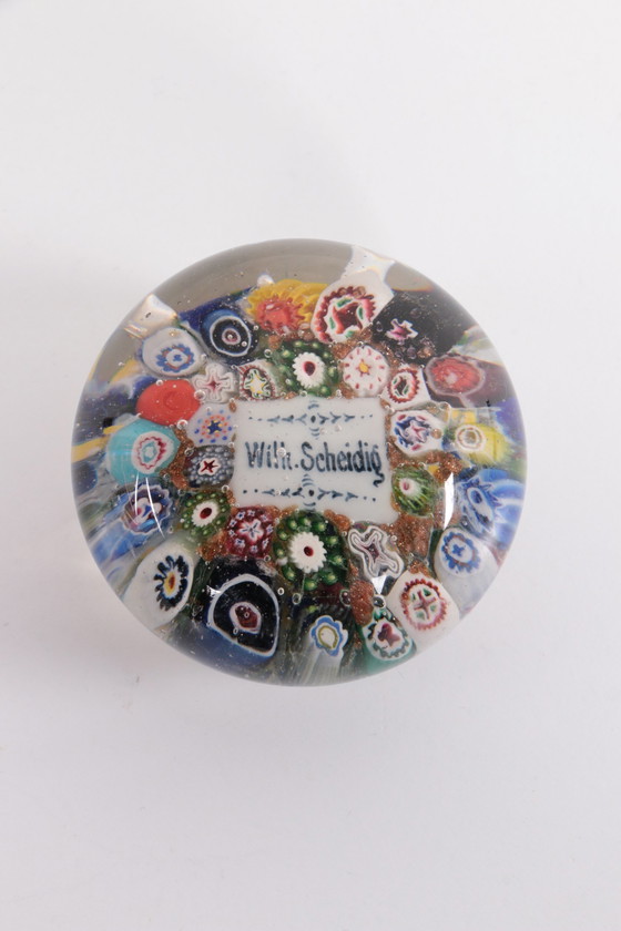 Image 1 of Beautiful paperweight with the name wilh scheidig in it,1900