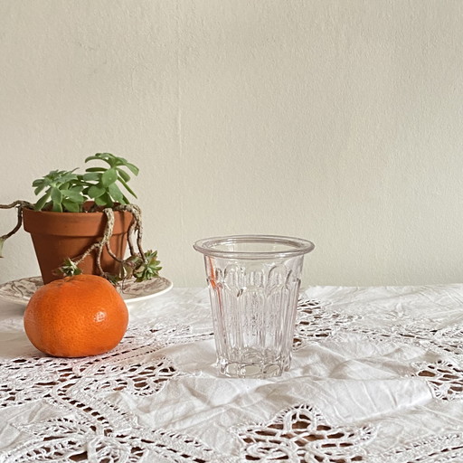 Small Antique Conical Glass Jam Jar with Facets