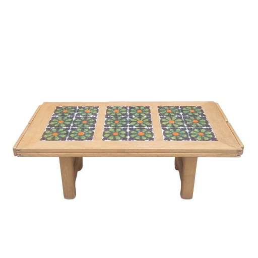 "Sébastien" vintage table with light oak system by Guillerme et Chambron