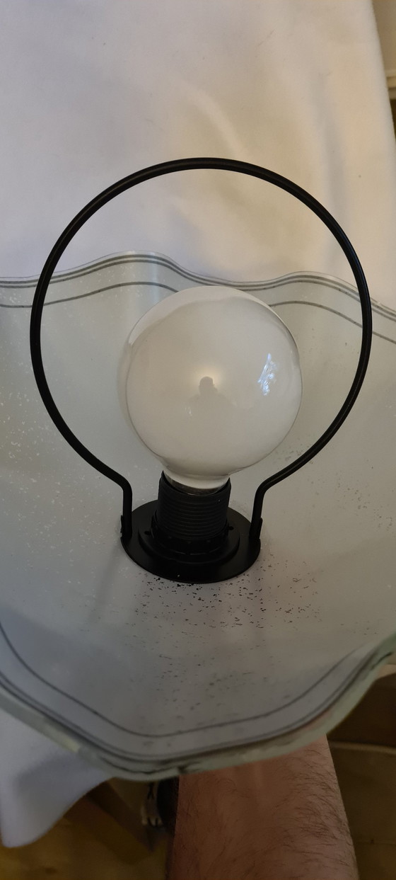 Image 1 of Curved glass lamp with cord pendant, height-adjustable