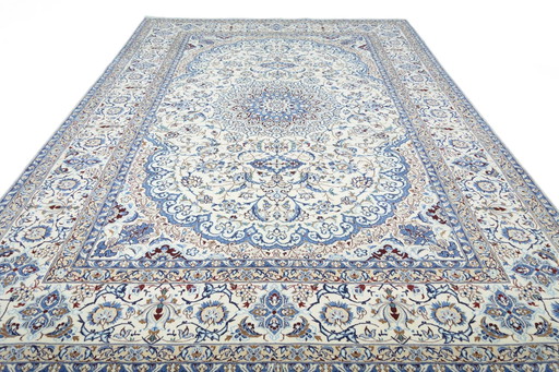 Hand-knotted Nain 9 La Oriental Rug With Silk - 359 X 252 Cm