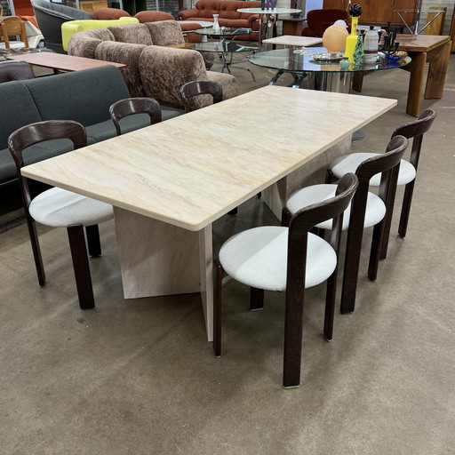 Italian Marble Palissandro Dining Table