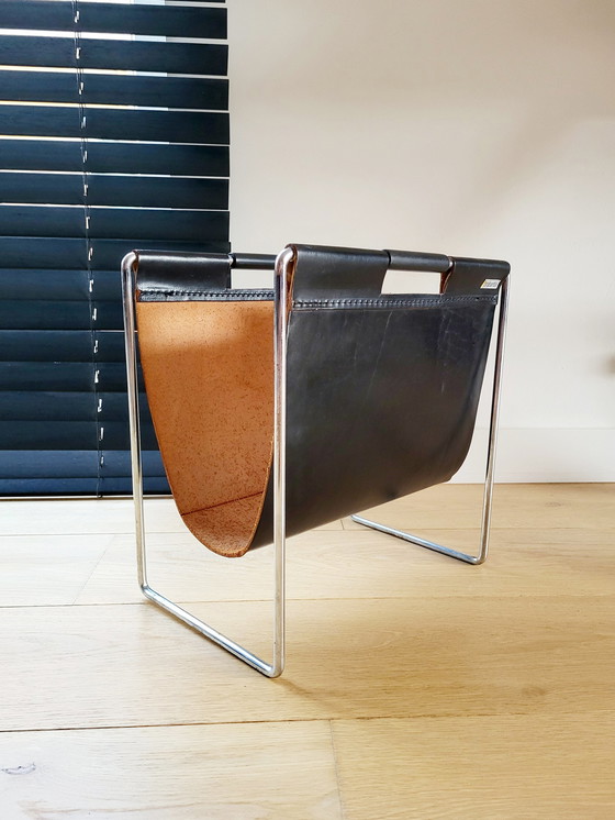 Image 1 of Brabantia leather magazine or reading tray, 1970s, Holland