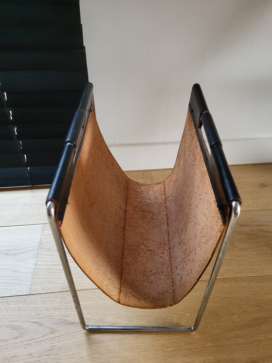 Image 1 of Brabantia leather magazine or reading tray, 1970s, Holland