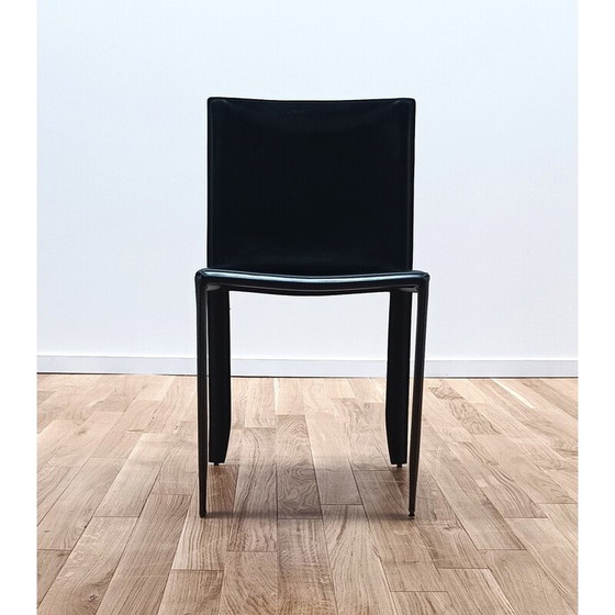 Image 1 of Vintage chair in thick black leather by Margot for Cattelan Italia