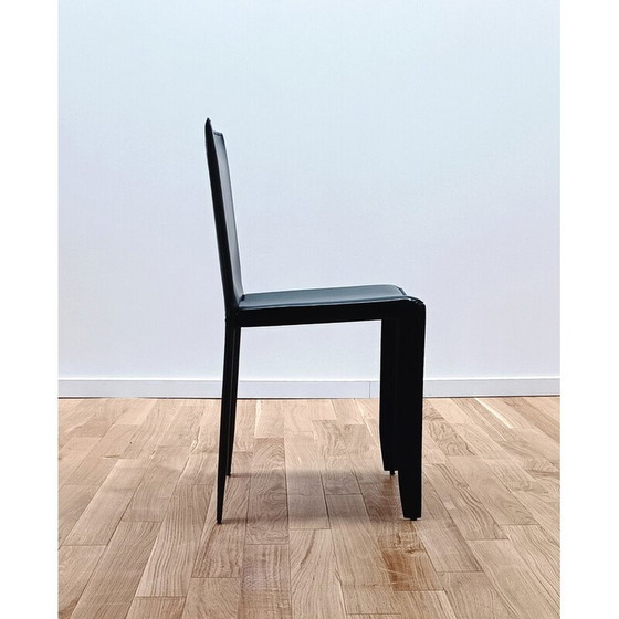 Image 1 of Vintage chair in thick black leather by Margot for Cattelan Italia