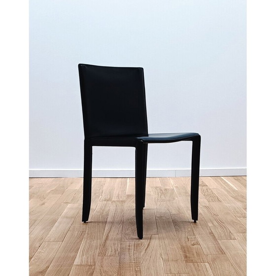 Image 1 of Vintage chair in thick black leather by Margot for Cattelan Italia