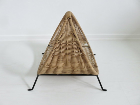 Image 1 of Magazine Rack Italy, Wicker, Modernist 70's