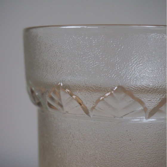 Image 1 of Mcm Italian Pressed Glass Vase With Leaf Pattern