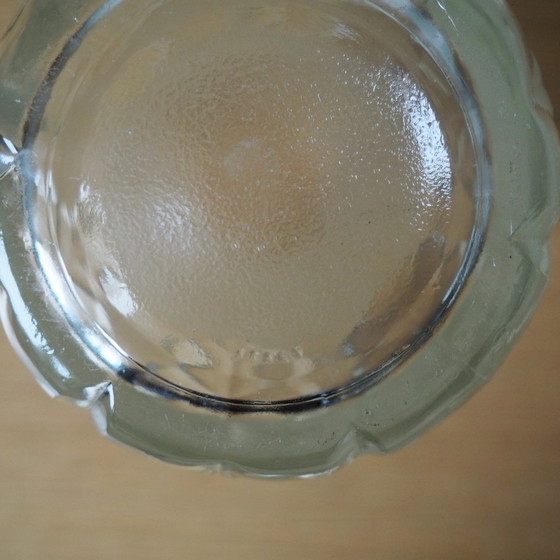 Image 1 of Mcm Italian Pressed Glass Vase With Leaf Pattern