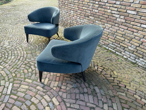 Image 1 of 1x Minotti armchairs Aston with armrests