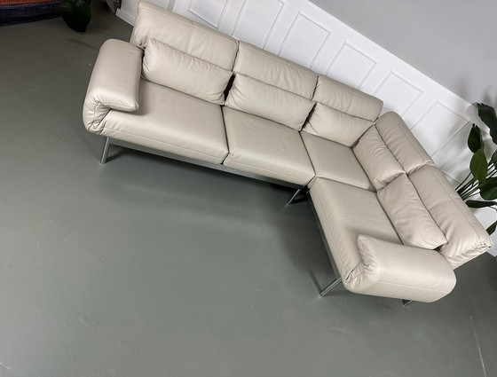 Image 1 of Rolf Benz Plura Leather Beige Designer Sofa Couch Exhibit