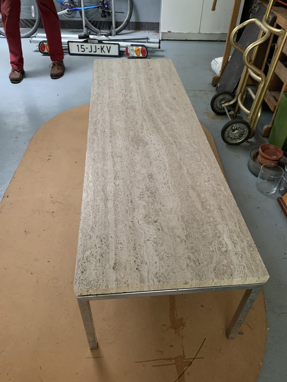 Image 1 of 1960s travertine coffee table