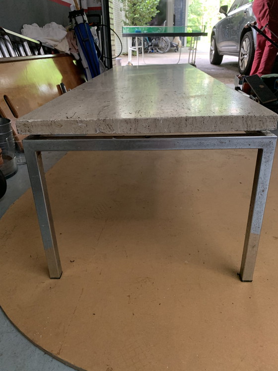 Image 1 of 1960s travertine coffee table