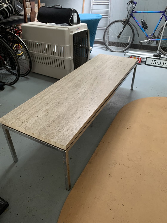 Image 1 of 1960s travertine coffee table