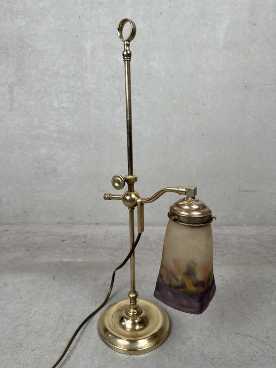 Image 1 of Art Nouveau Adjustable Table Lamp - Müller Frères