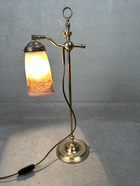 Image 1 of Art Nouveau Adjustable Table Lamp - Müller Frères