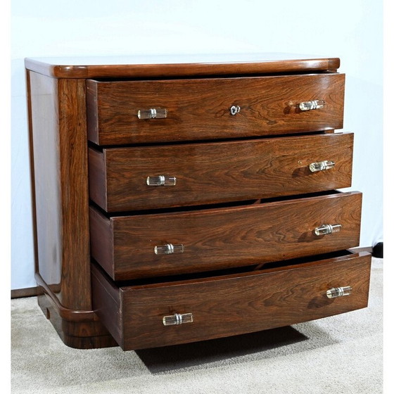 Image 1 of Vintage Art Deco chest of drawers in rosewood veneer, 1930