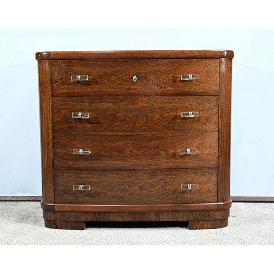 Image 1 of Vintage Art Deco chest of drawers in rosewood veneer, 1930
