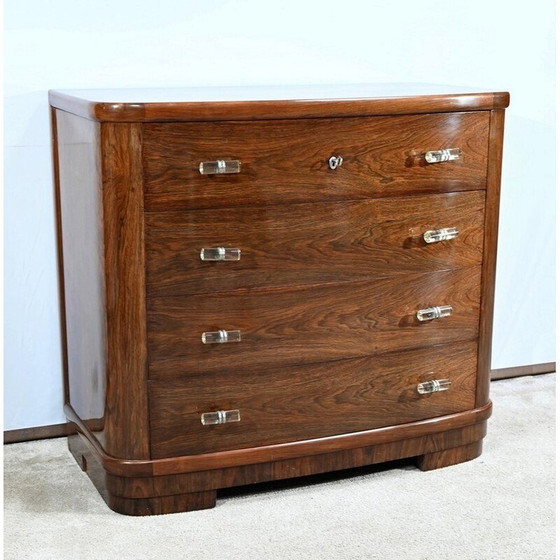 Image 1 of Vintage Art Deco chest of drawers in rosewood veneer, 1930