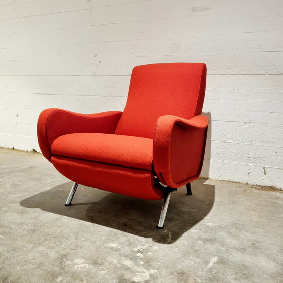 Image 1 of 1950 adjustable "Lady" lounge chair in the style of Marco Zanuso produced by Pizzetti Roma