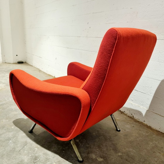 Image 1 of 1950 adjustable "Lady" lounge chair in the style of Marco Zanuso produced by Pizzetti Roma