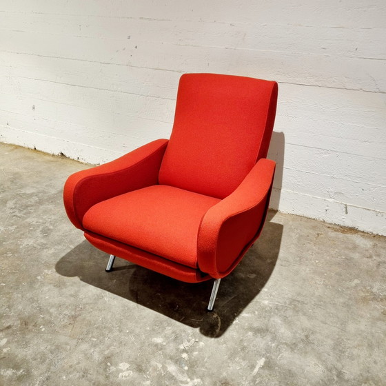 Image 1 of 1950 adjustable "Lady" lounge chair in the style of Marco Zanuso produced by Pizzetti Roma