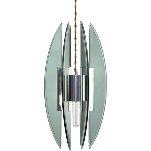 Vintage Space Age pendant lamp in plexiglass, Italy 1970