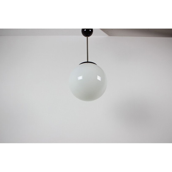 Image 1 of Lampada a sospensione vintage in vetro, cromo e bachelite, Cecoslovacchia, anni '50