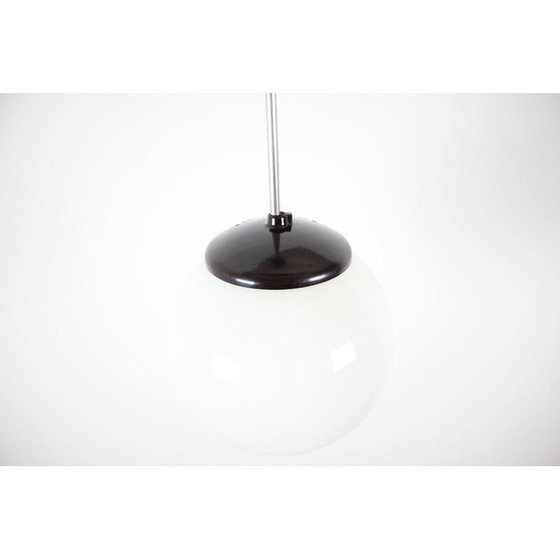Image 1 of Lampada a sospensione vintage in vetro, cromo e bachelite, Cecoslovacchia, anni '50