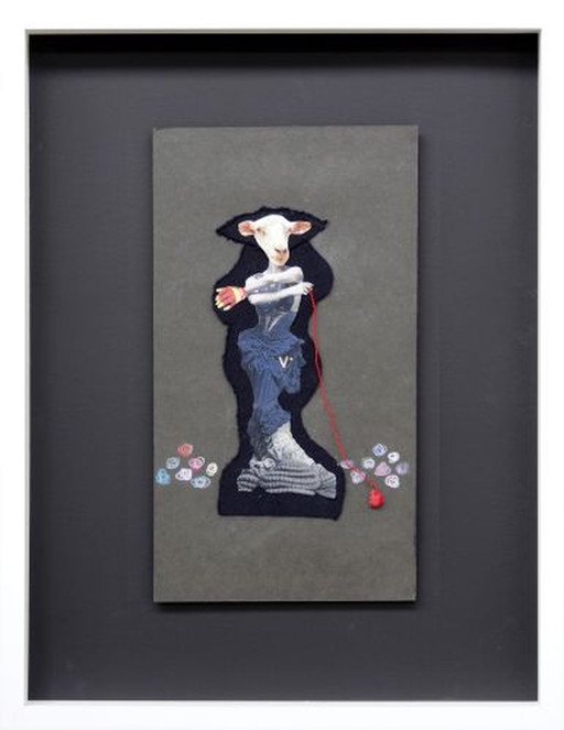 Roy Jongeling - The sheep Veronica – lithos zeefdrukken, Paper, Modern