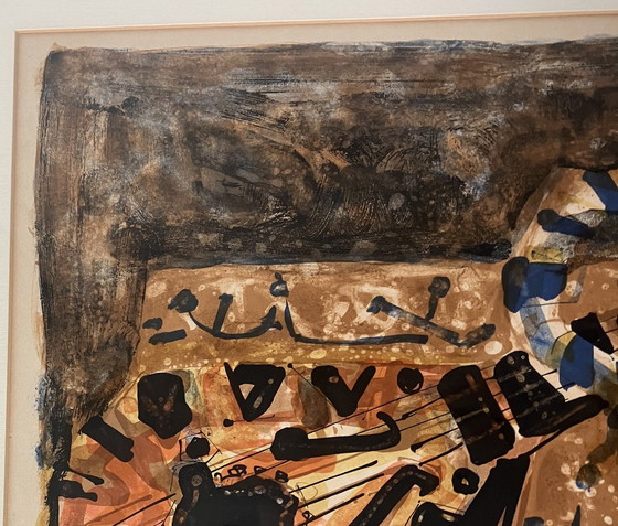 Image 1 of Paul Augustin Aïzpiri - Nature Morte À La Guitare (Color lithograph)