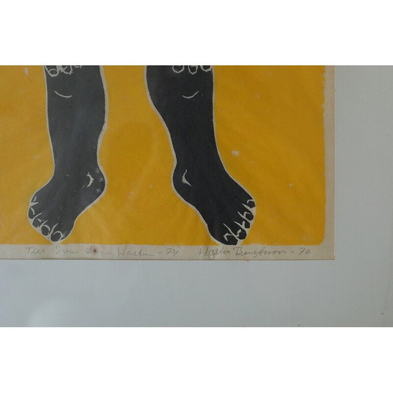 Image 1 of Dipinto d'epoca di Walter Bengtsson, xilografia a colori, 1970