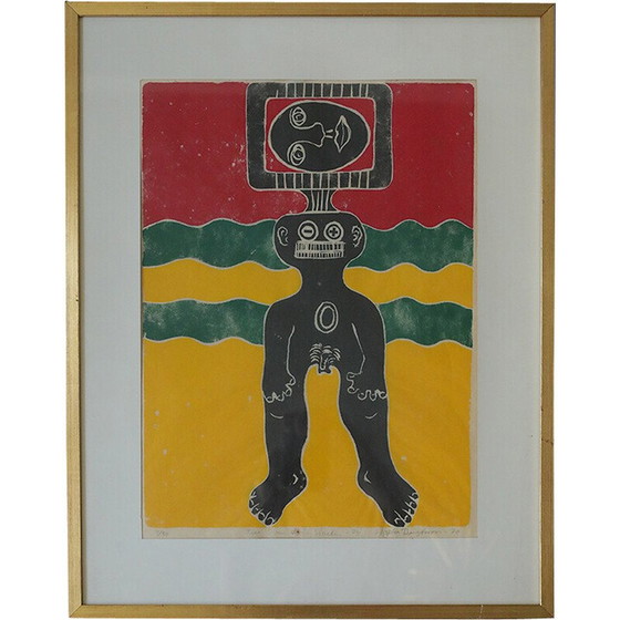 Image 1 of Dipinto d'epoca di Walter Bengtsson, xilografia a colori, 1970