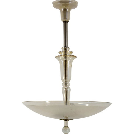 Art Deco vintage chandelier, Czechoslovakia 1930s