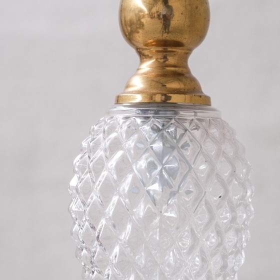 Image 1 of Vintage brass and glass pendant lamp, France 1960