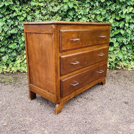 Image 1 of Vintage wooden chest of drawers with 3 drawers