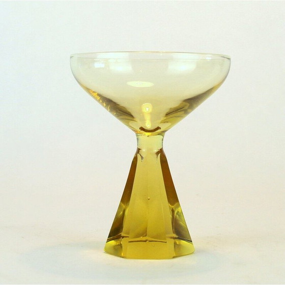 Image 1 of Decanter e 6 bicchieri vintage art déco di Val Saint Lambert, 1930