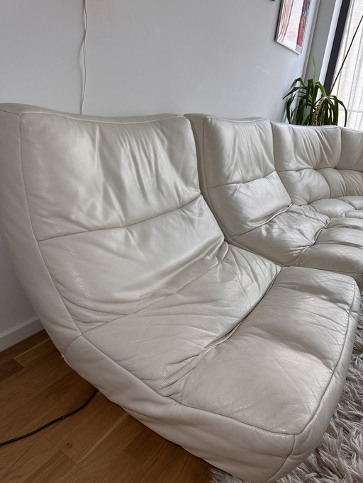 Château D'Ax sofa set leather white 3-piece