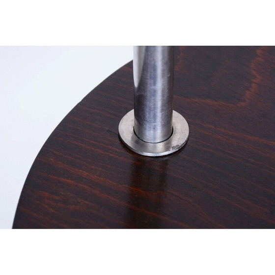 Image 1 of Lampada da terra vintage Bauhaus in acciaio cromato e faggio, Cecoslovacchia 1930