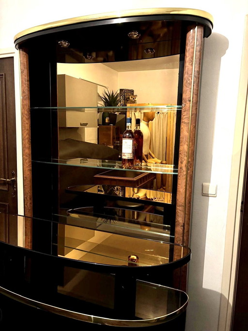 1970S House Bar + Cupboard Backboard + 2 X Bar Stools