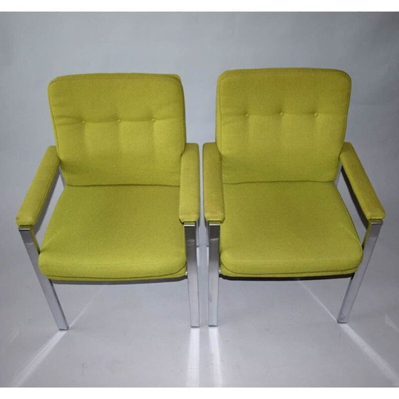 Image 1 of Pair of vintage chrome armchairs by Milo Baughman, 1970