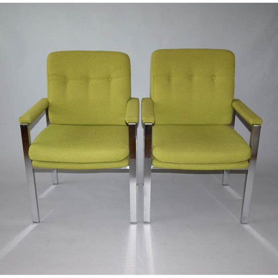 Image 1 of Pair of vintage chrome armchairs by Milo Baughman, 1970