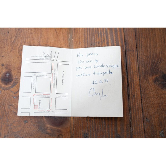 Image 1 of Lucidascarpe vintage in ottone e legno naturale, Turchia 1970