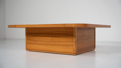 Mid-Century Modern Coffee Table, Wood And Glass, 1970S